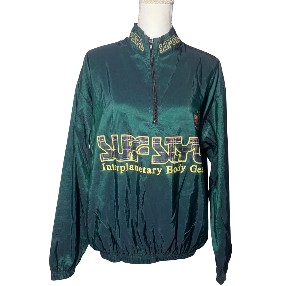 Surf Style Interplanetary Body Gear OS Dark Green Iridescent Windbreaker Exc